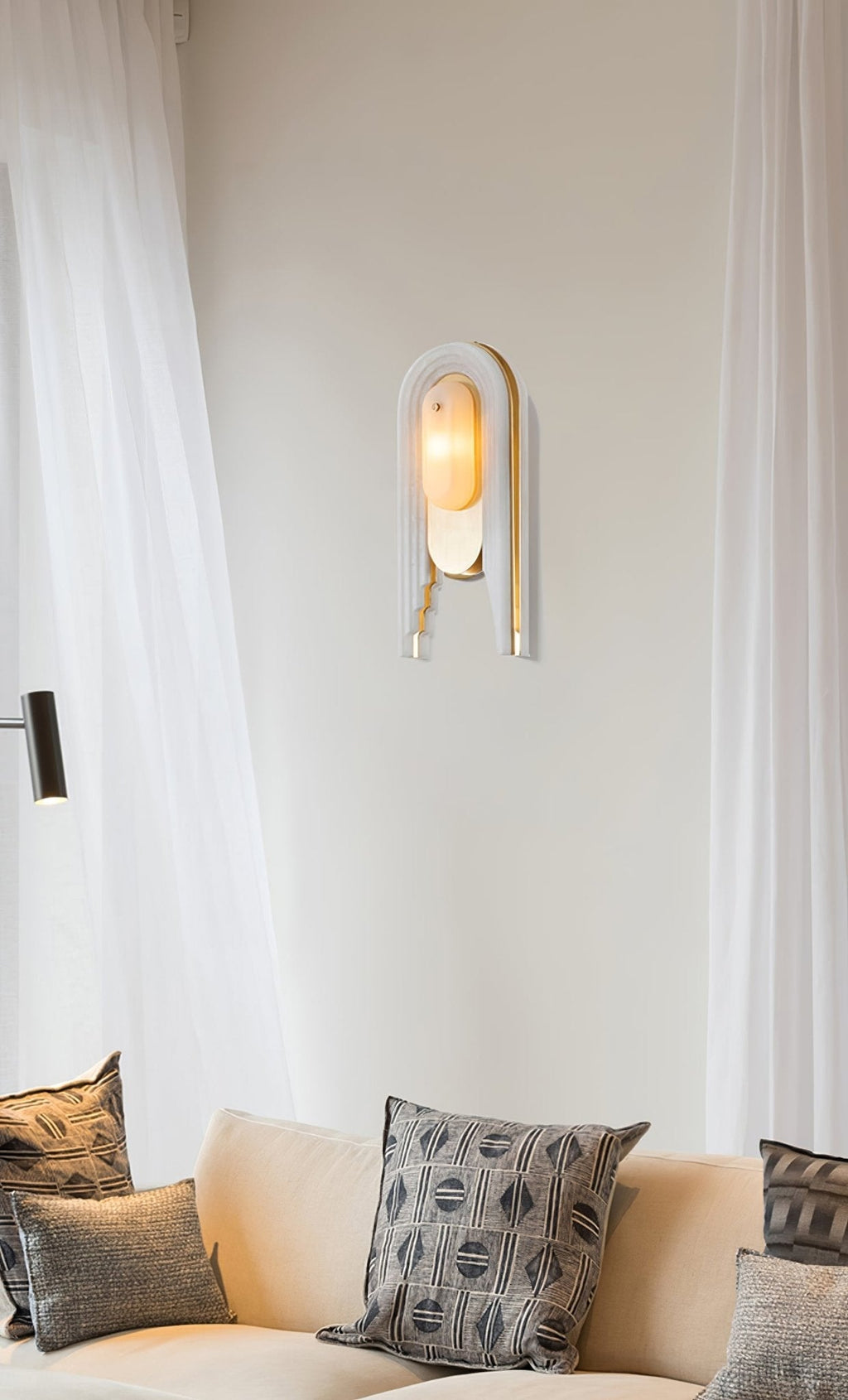 Cascada Alabaster Wall Light - Dia 18cm x H 40cm Metal, Hardwired Wall Sconce, detail 8