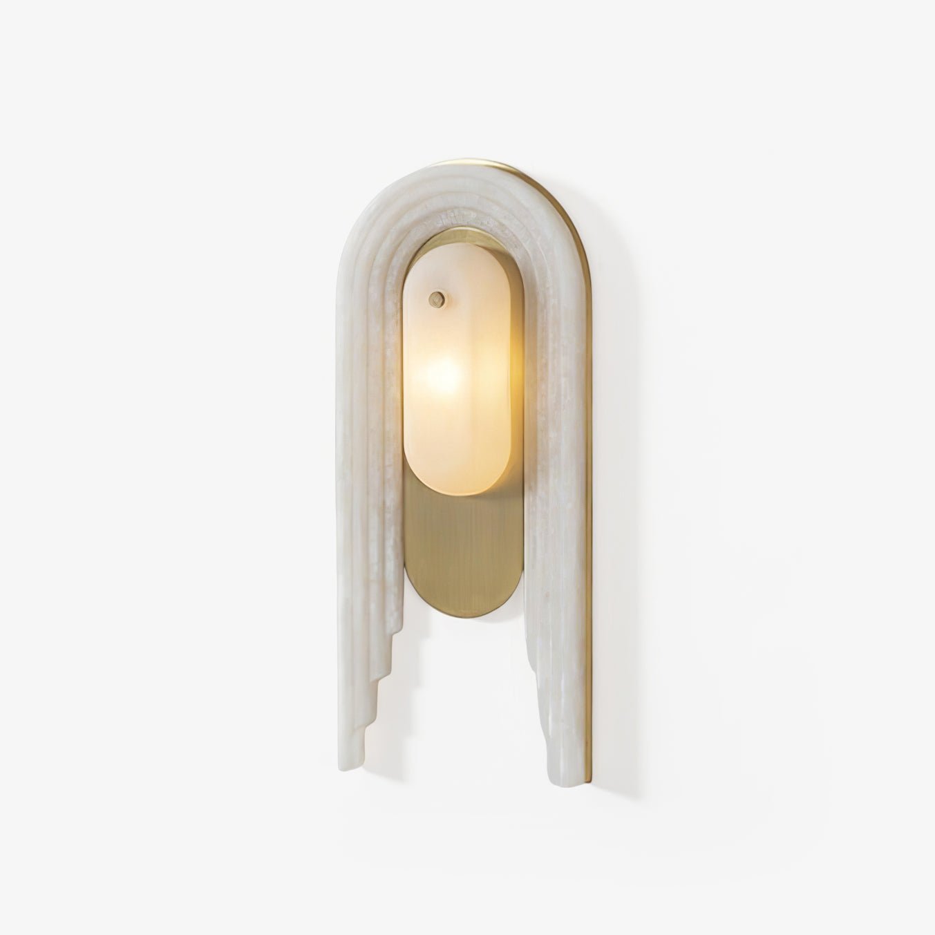 Cascada Alabaster Wall Light - Dia 18cm x H 40cm Metal, Hardwired Wall Sconce, detail 2