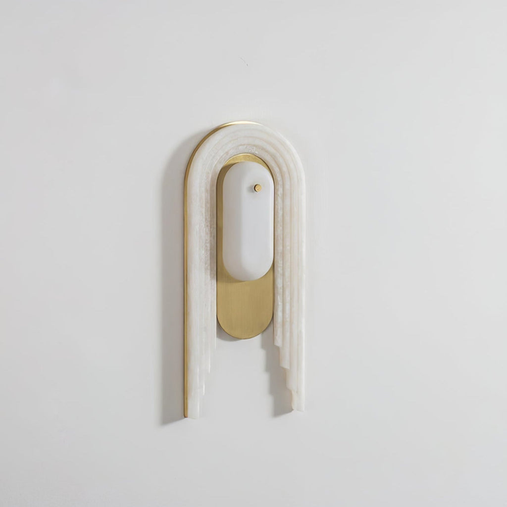 Cascada Alabaster Wall Light - Dia 18cm x H 40cm Metal, Hardwired Wall Sconce, detail 9