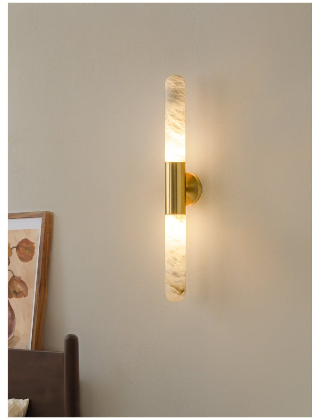 Cavoya Alabaster Wall Light, Hardwired Wall Sconce, detail 6