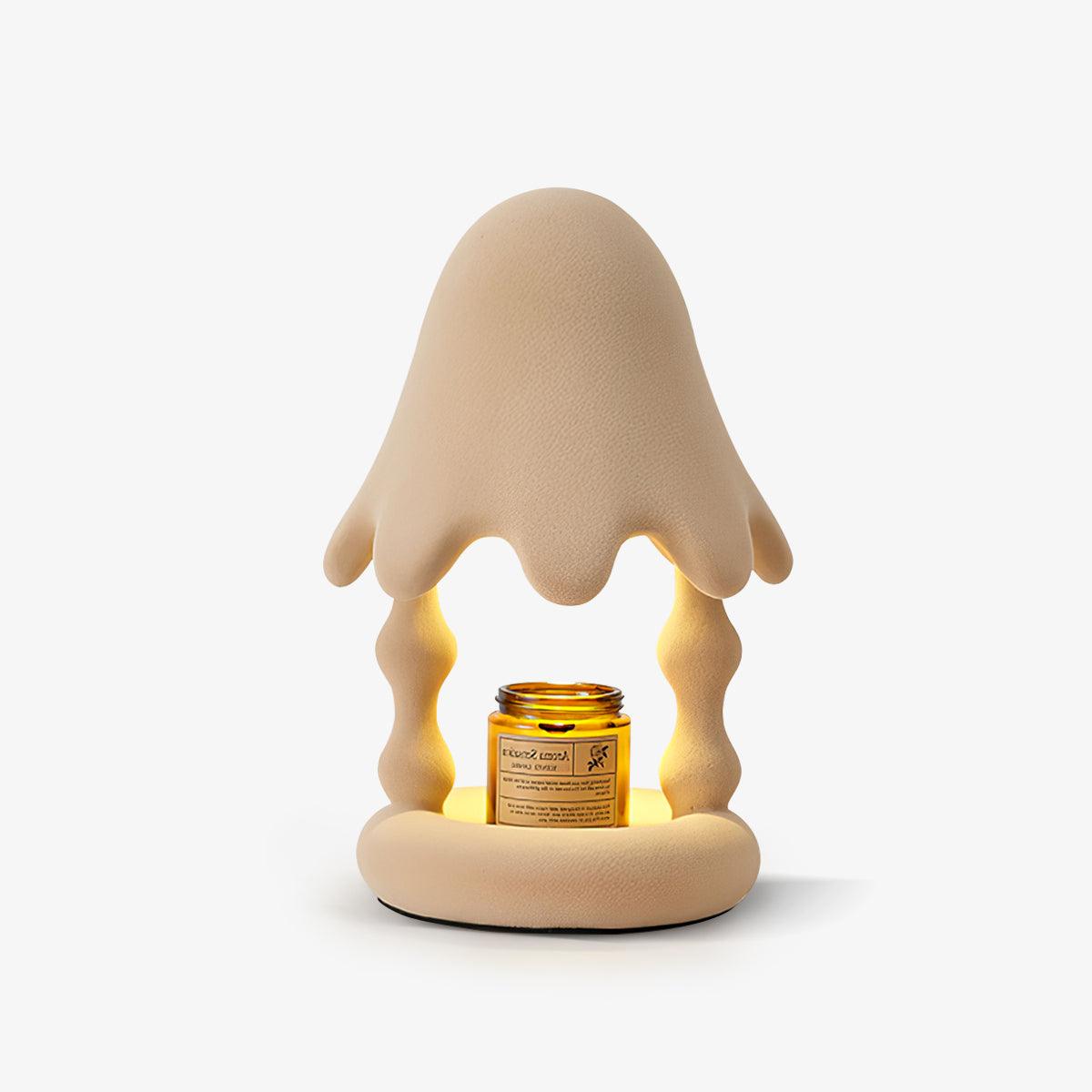 Cedar Table Light, Bedside Table Lamp, Flocking Resin body, ∅ 7.9″ x H 13.8″