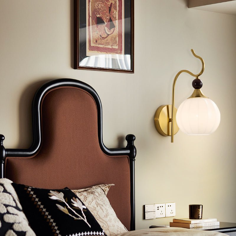 Celeste Curved Wall Light, Hardwired Wall Sconce, detail 4