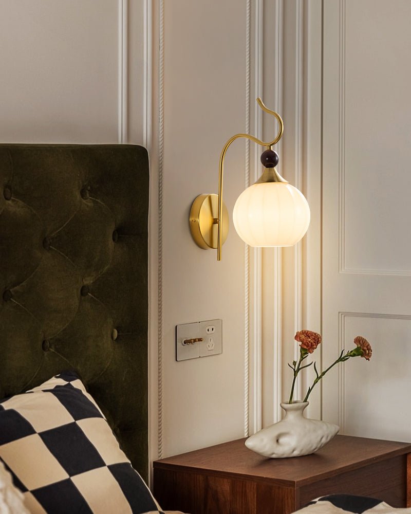 Celeste Curved Wall Light, Hardwired Wall Sconce, detail 12