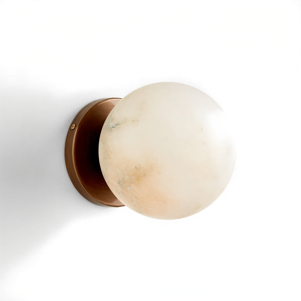 Celestial Double Alabaster Wall Light, Hardwired Wall Sconce, detail 12