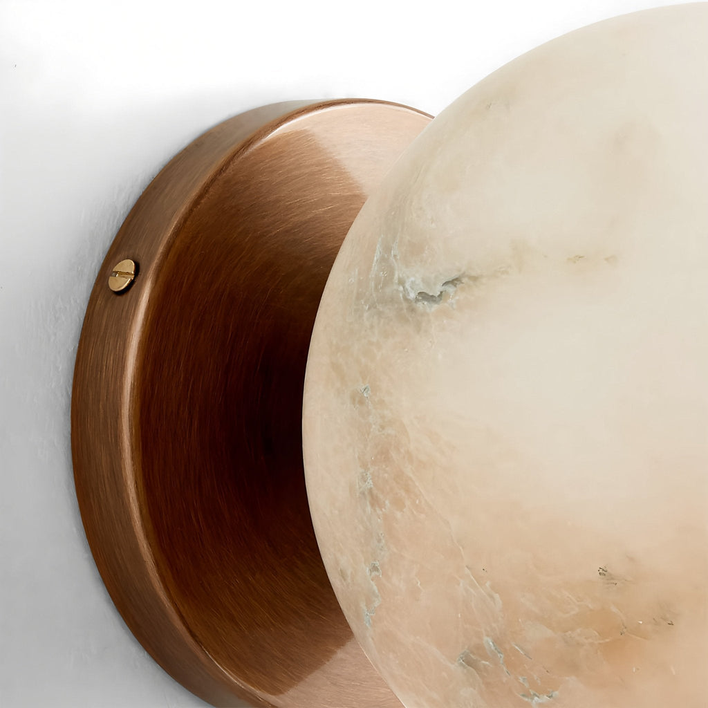 Celestial Double Alabaster Wall Light, Hardwired Wall Sconce, detail 8