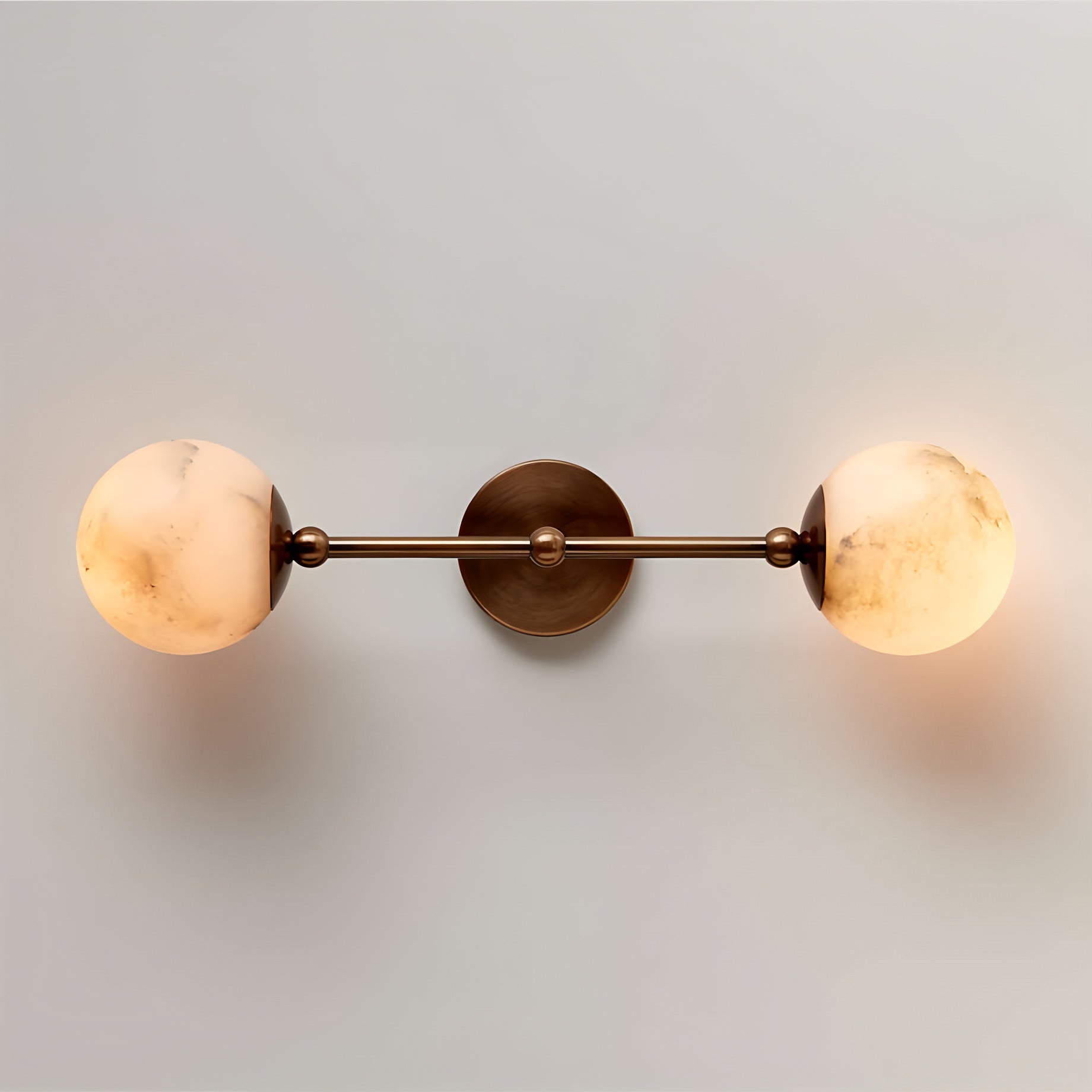 Celestial Double Alabaster Wall Light, Hardwired Wall Sconce, detail 3