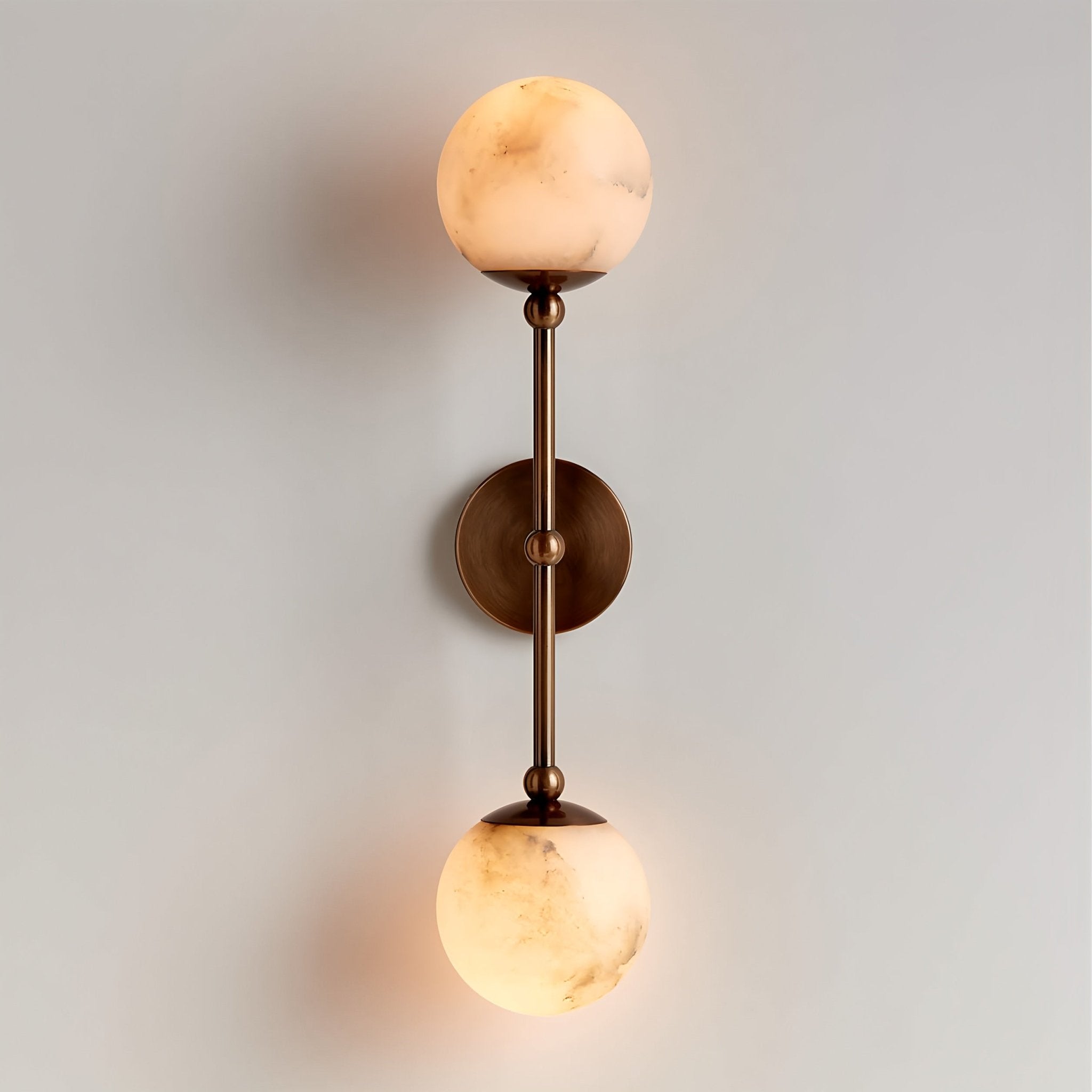 Celestial Double Alabaster Wall Light, Hardwired Wall Sconce, detail 2