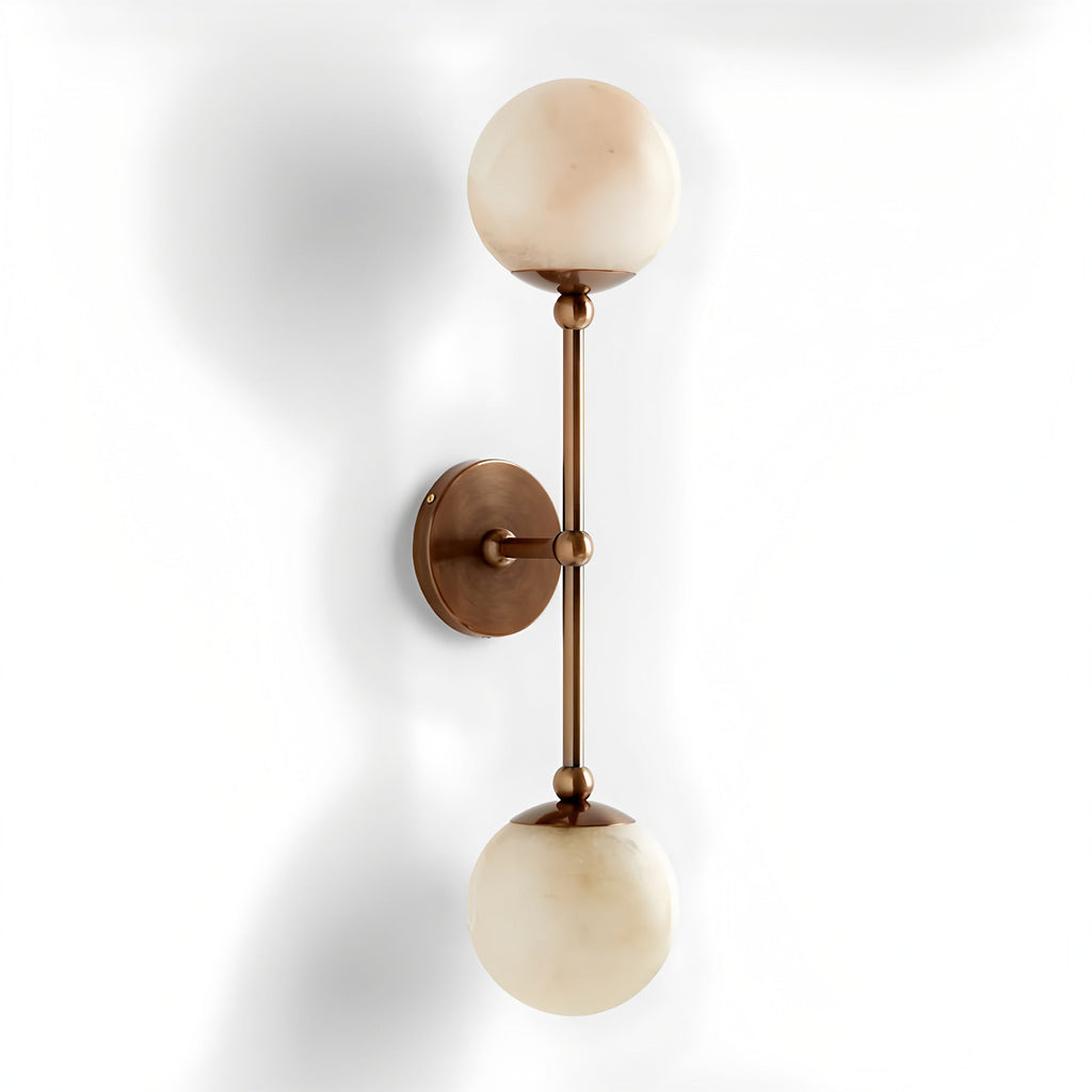 Celestial Double Alabaster Wall Light, Hardwired Wall Sconce, detail 11