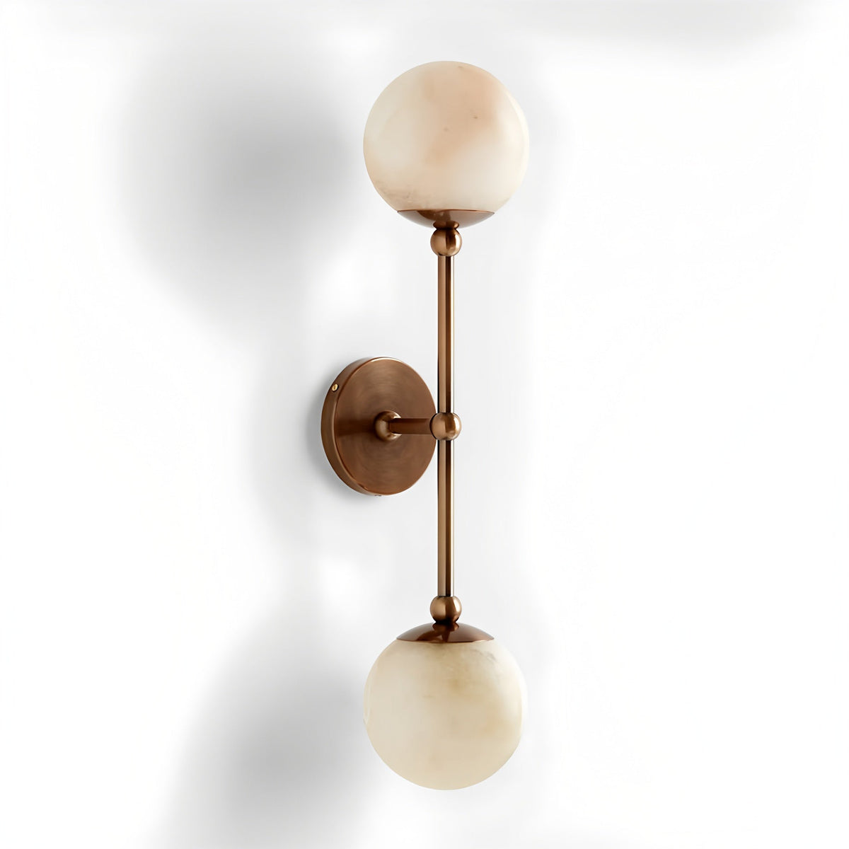 Celestial Double Alabaster Wall Light, Hardwired Wall Sconce, detail 11