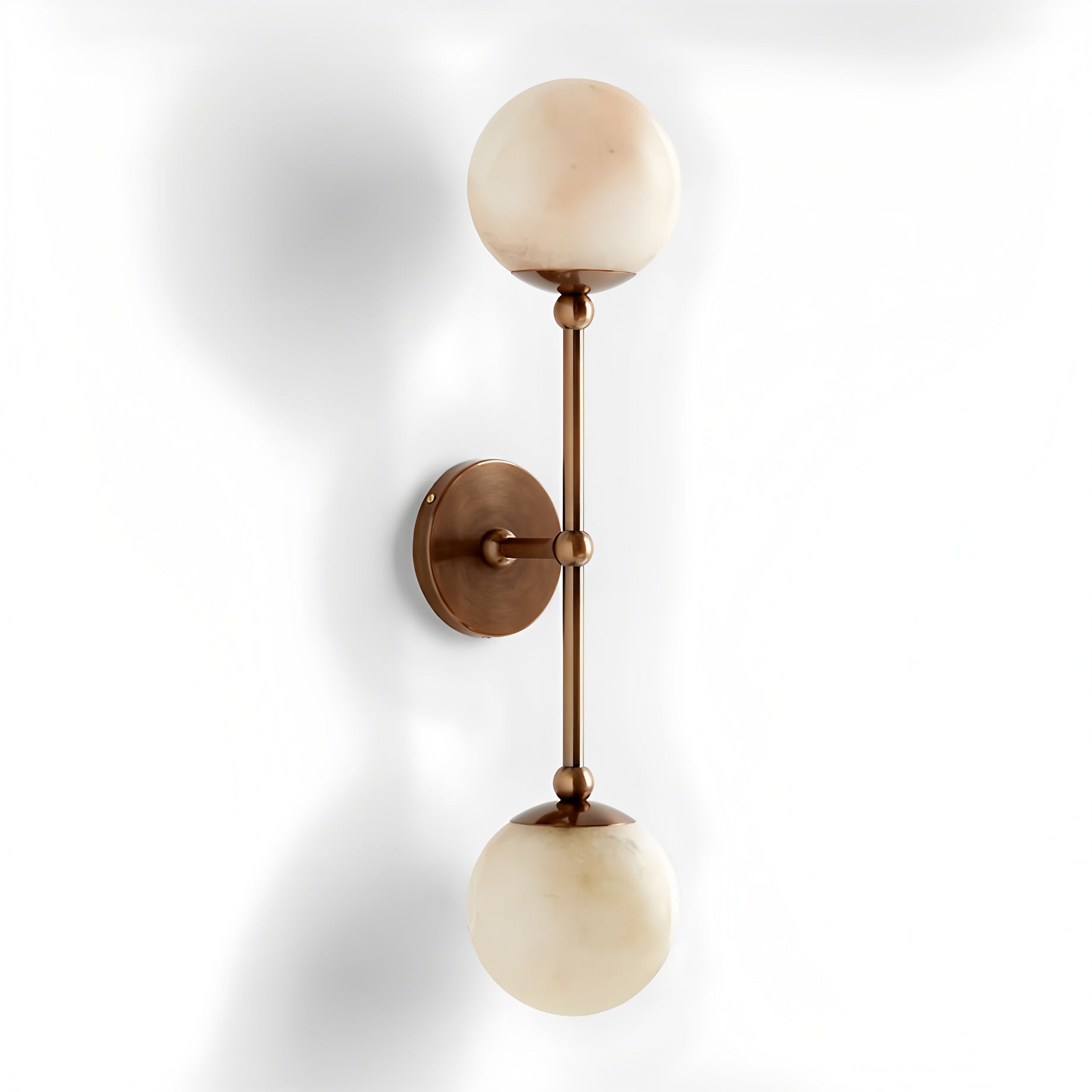 Celestial Double Alabaster Wall Light, Hardwired Wall Sconce, detail 11