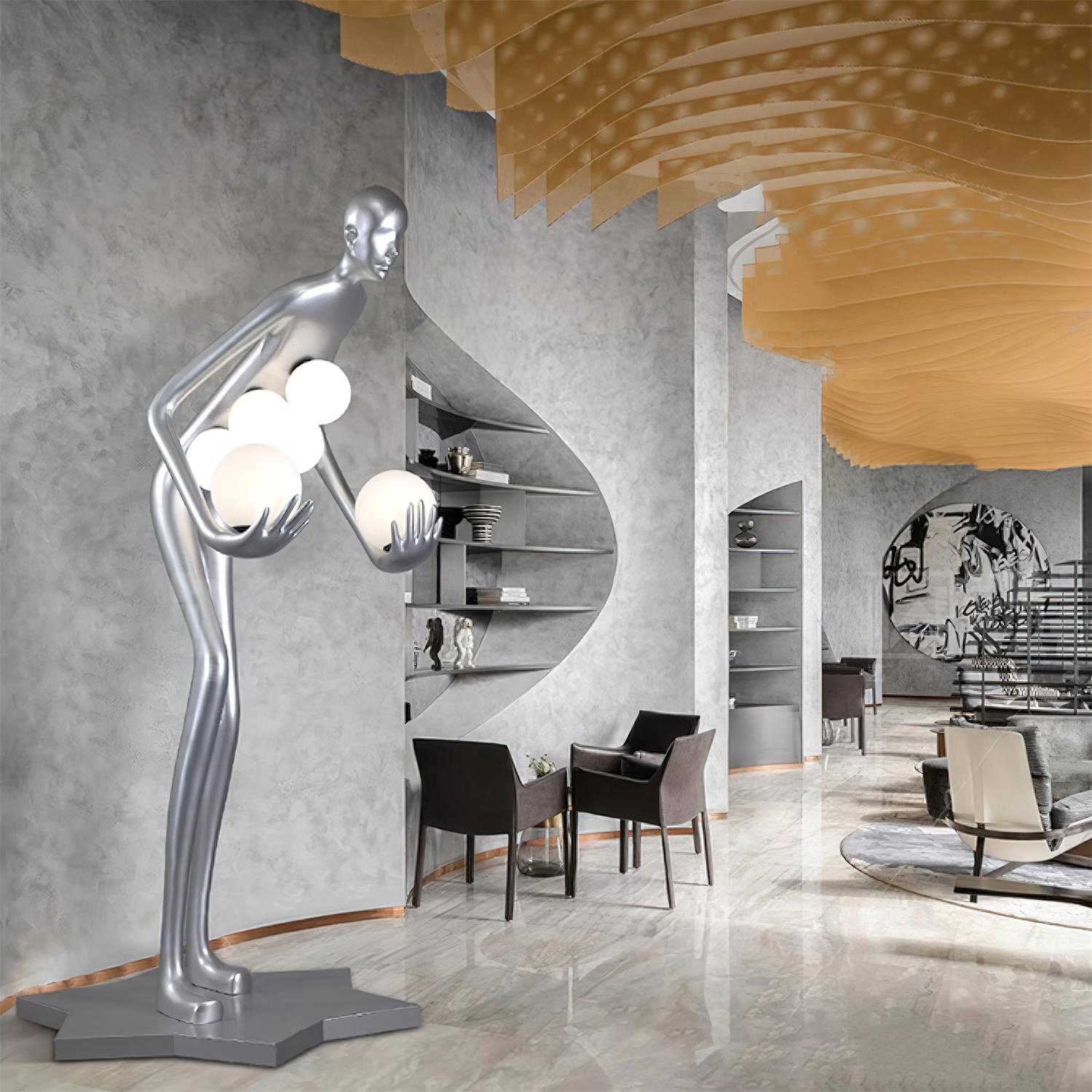 Celestial Guardian Sculpture Floor Light, Floor Lamp, detail 2