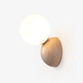 Celestial Travertine Wall Light, Hardwired Wall Sconce, Yellow Travertine, Dia 10cm x H 10cm