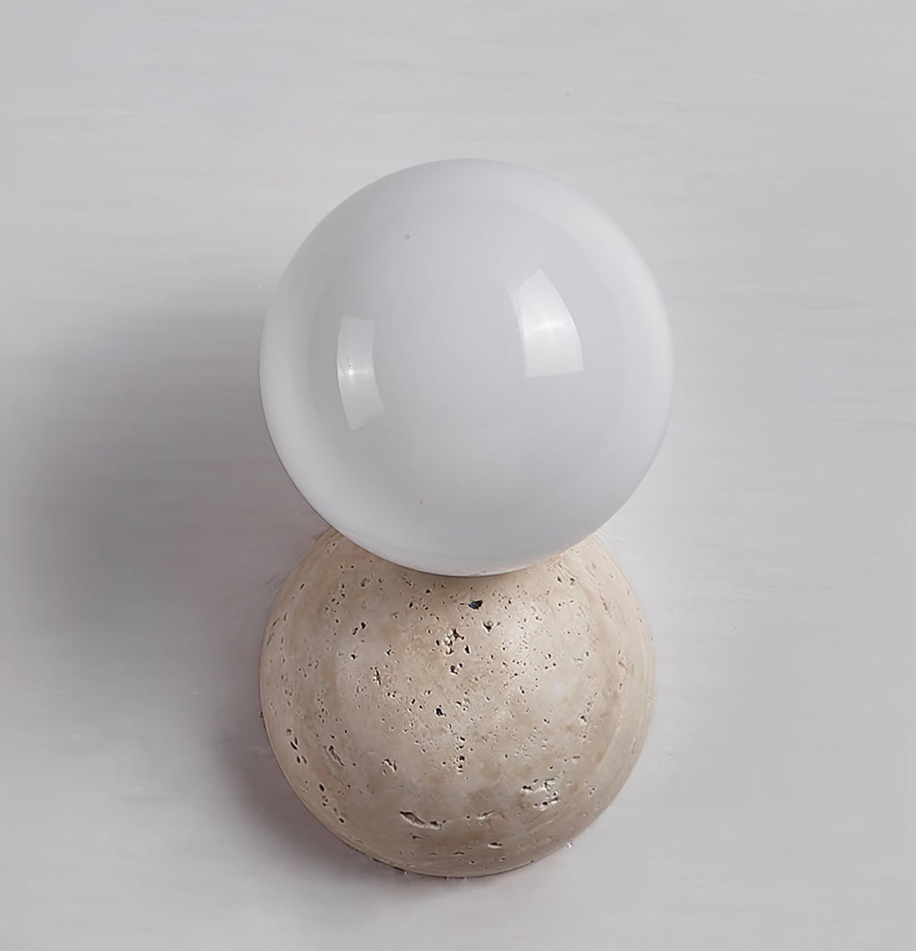 Celestial Travertine Wall Light, Hardwired Wall Sconce, detail 12