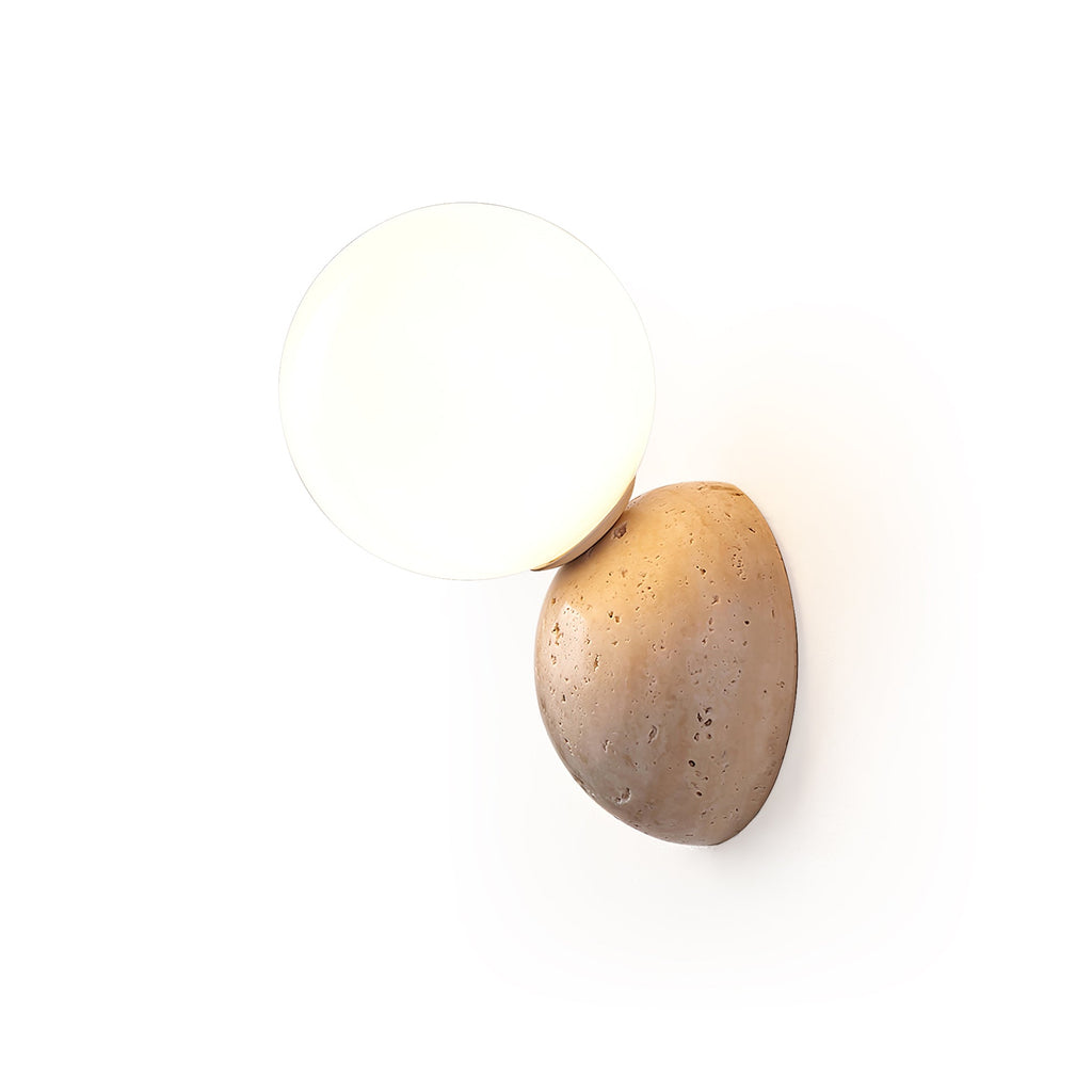 Celestial Travertine Wall Light, Hardwired Wall Sconce, detail 17