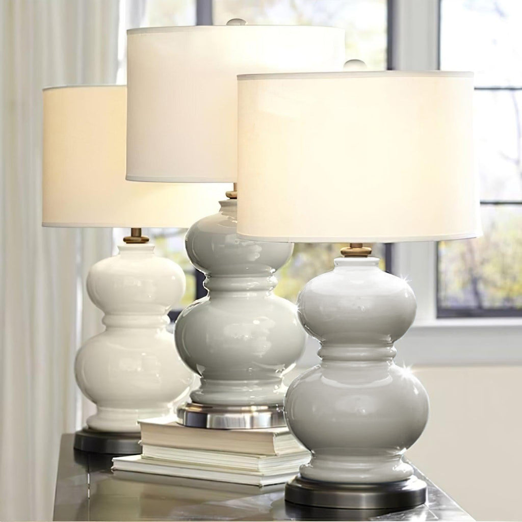 Ceramic Gourd Table Light, Bedside Table Lamp, detail 3