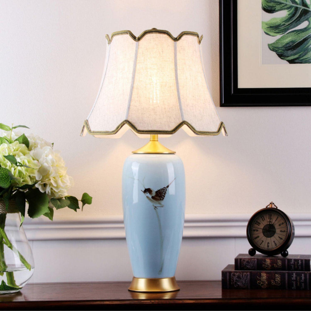 Ceramic Oval Desk Light, Bedside Table Lamp, detail 4