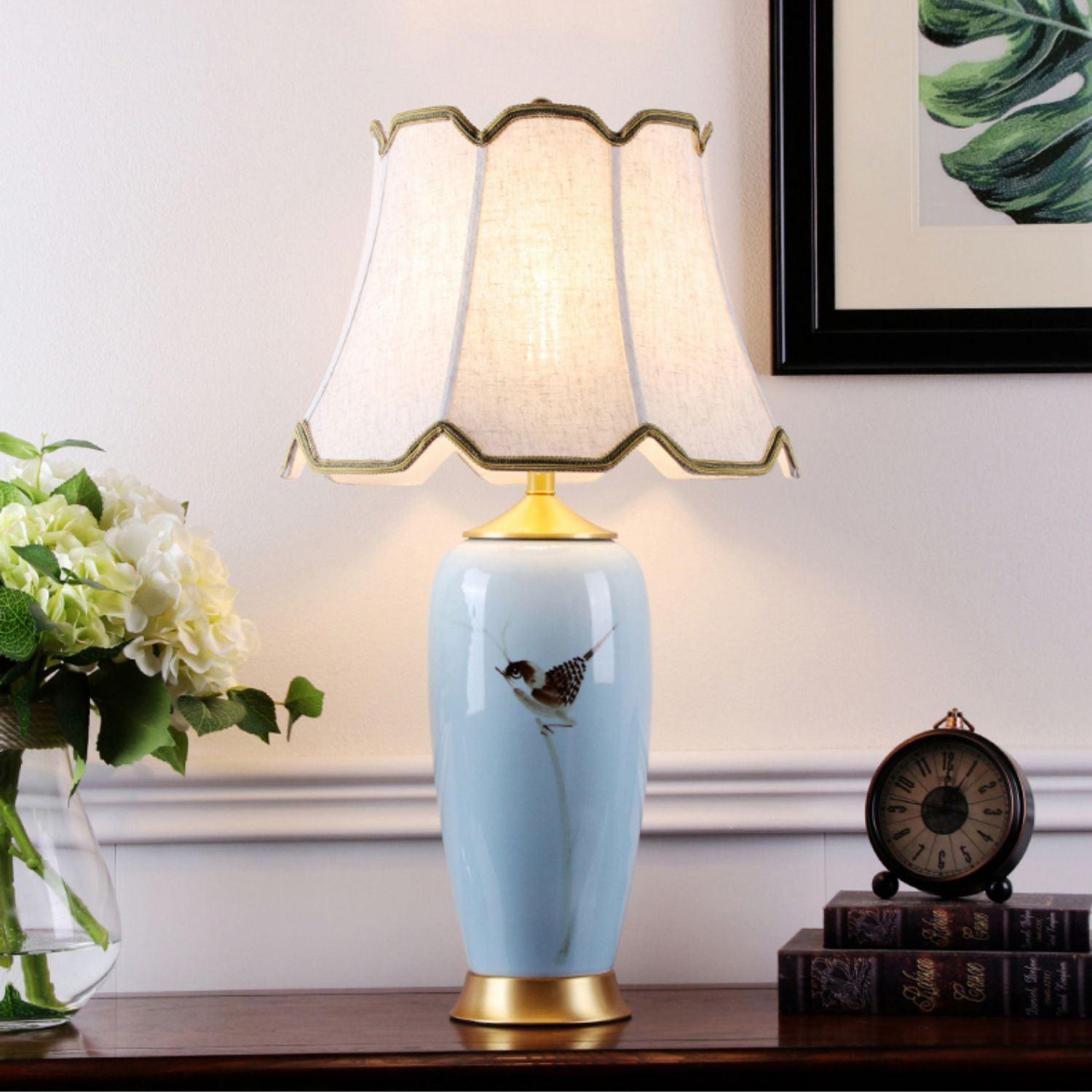 Ceramic Oval Desk Light, Bedside Table Lamp, detail 4
