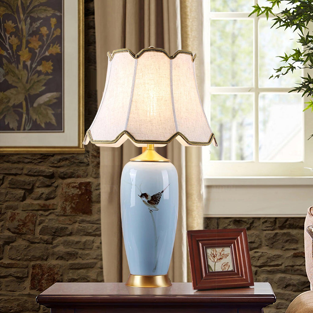 Ceramic Oval Desk Light, Bedside Table Lamp, detail 3