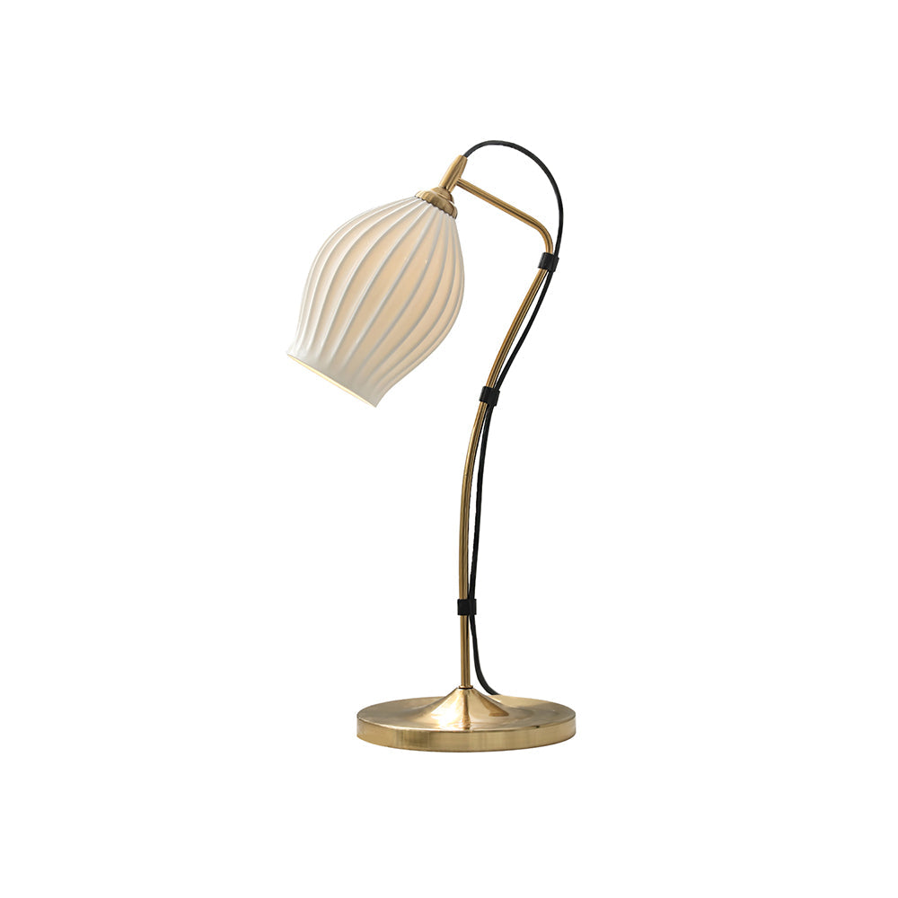 Ceramic Ribbed Table Light, Bedside Table Lamp, detail 9