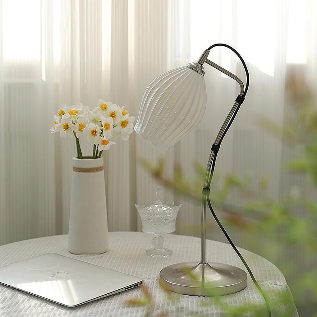 Ceramic Ribbed Table Light, Bedside Table Lamp, detail 7