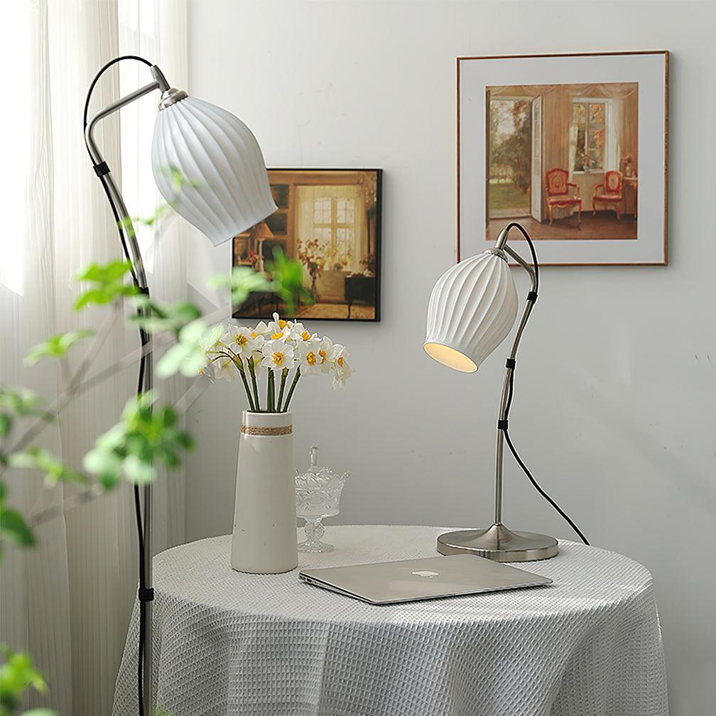 Ceramic Ribbed Table Light, Bedside Table Lamp, detail 8
