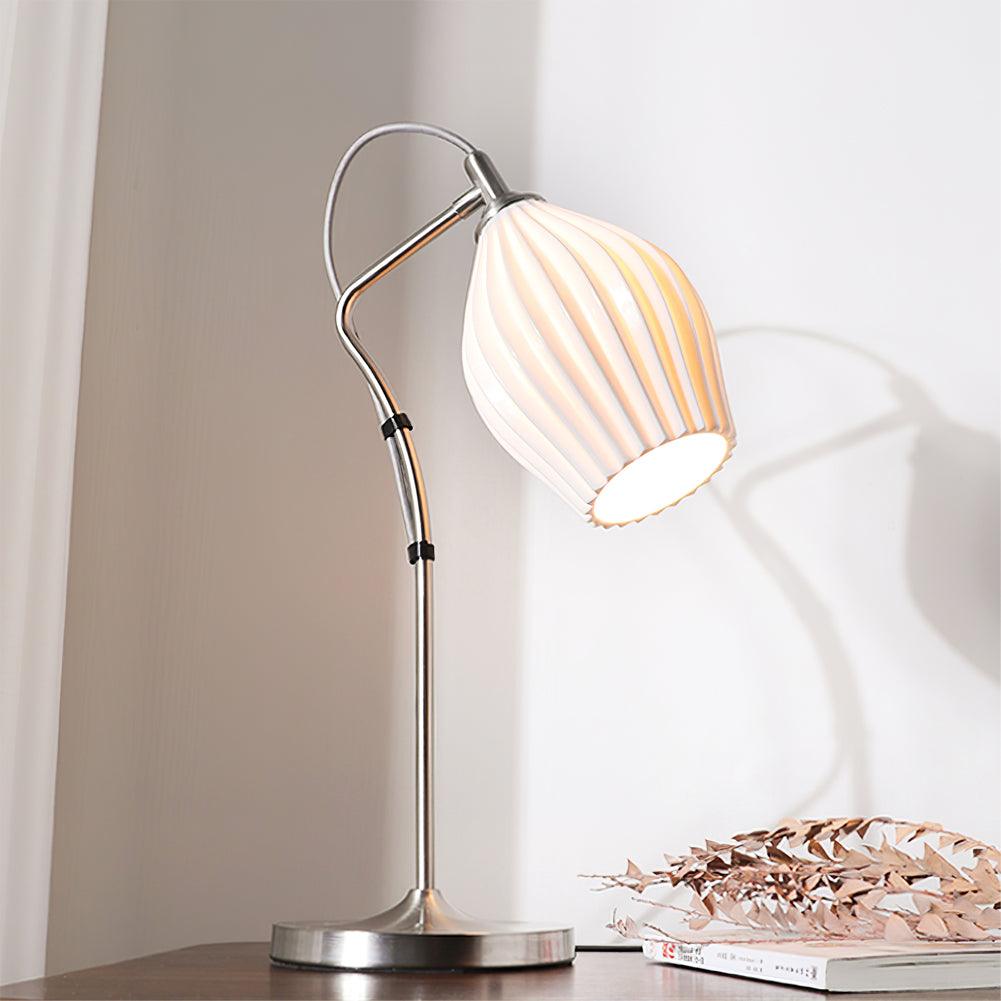 Ceramic Ribbed Table Light, Bedside Table Lamp, detail 6