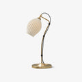 Ceramic Ribbed Table Light, Bedside Table Lamp, Metal, ∅ 10.2″ x H 22″