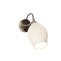 Ceramic Ribbed Wall Light, Bedroom Wall Sconce, Dia 13.5cm x H 30cm