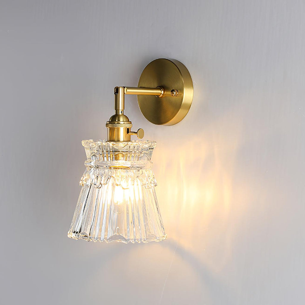 Chaika Wall Light, Bedroom Wall Sconce, Glass, Dia 14.5cm x H 26cm