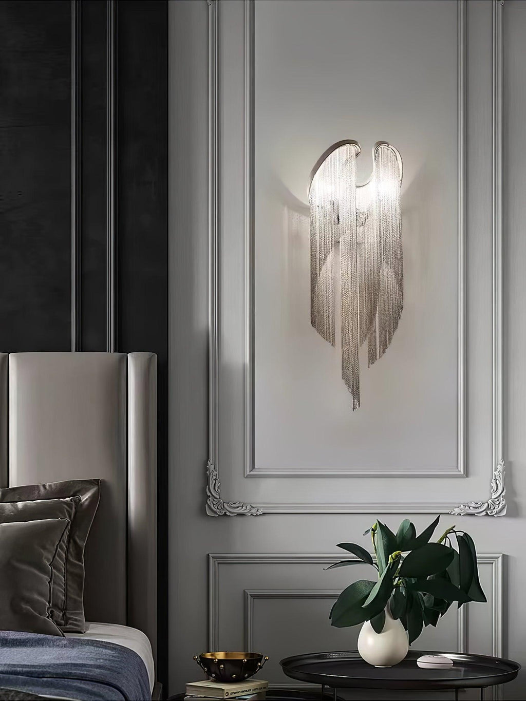 Chain Tassel Wall Light, Hardwired Wall Sconce, detail 5