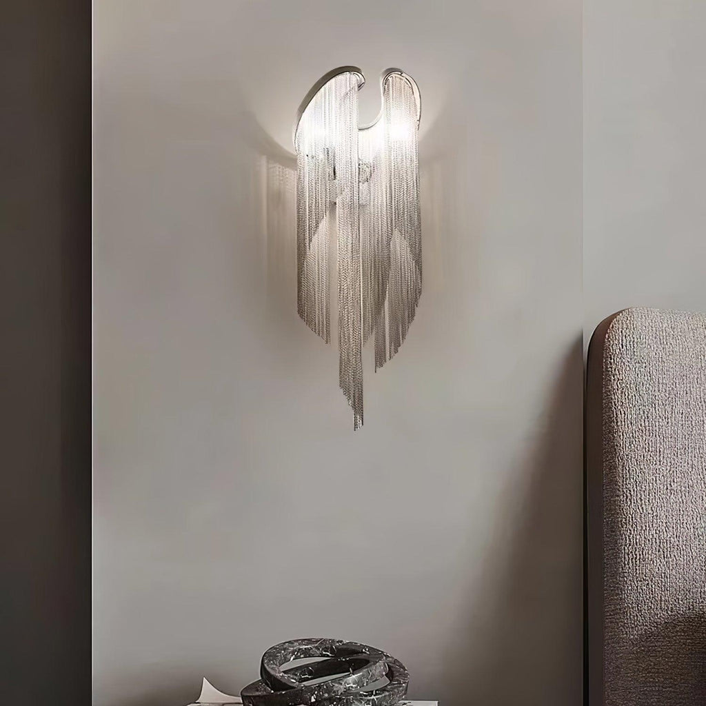 Chain Tassel Wall Light, Hardwired Wall Sconce, detail 3