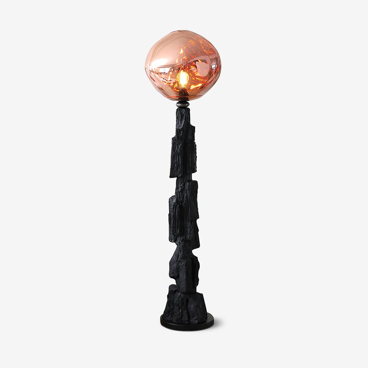 Charcoal Lava Floor Light, Floor Lamp, Metal, ∅ 15″ x H 58.3″