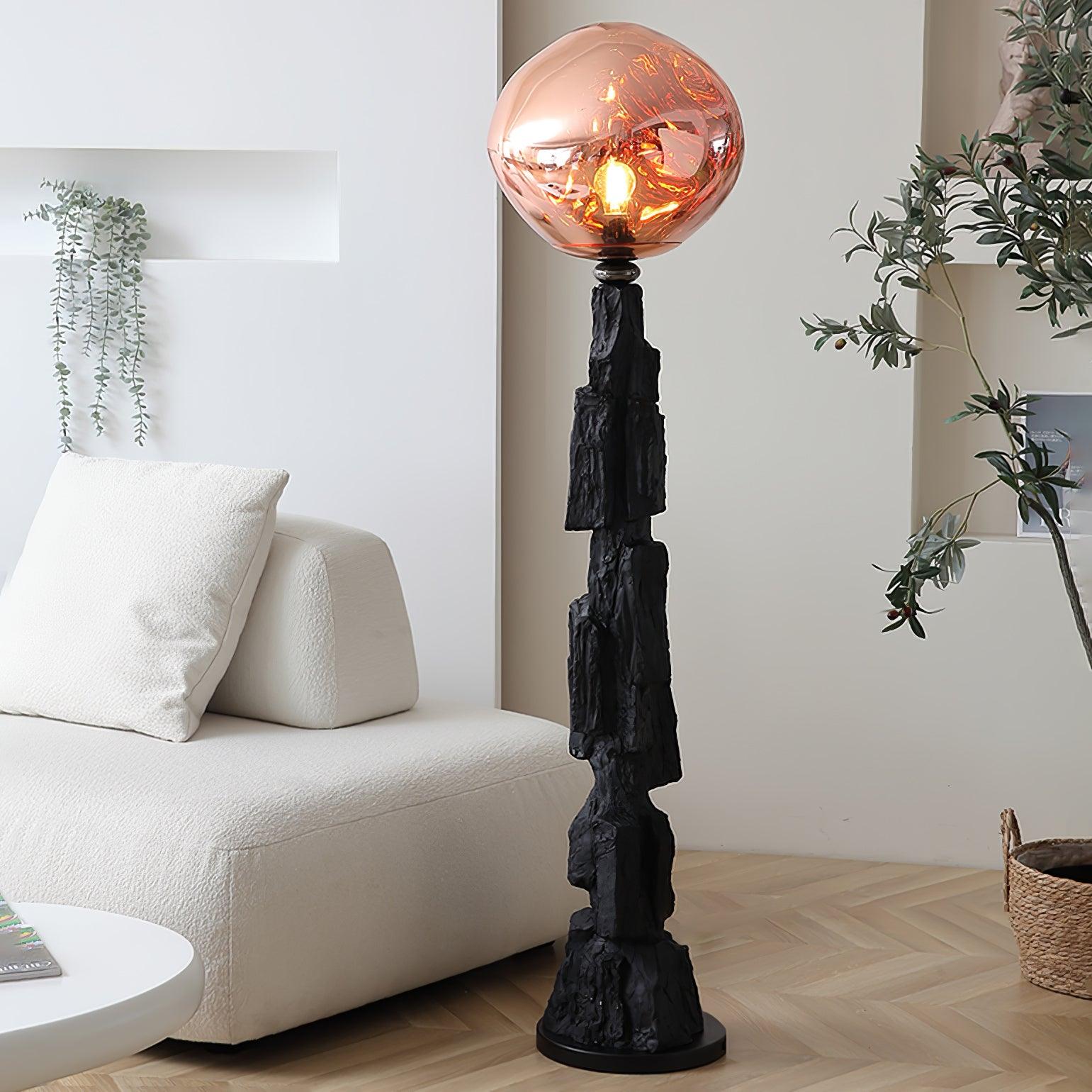 Charcoal Lava Floor Light, Floor Lamp, detail 2
