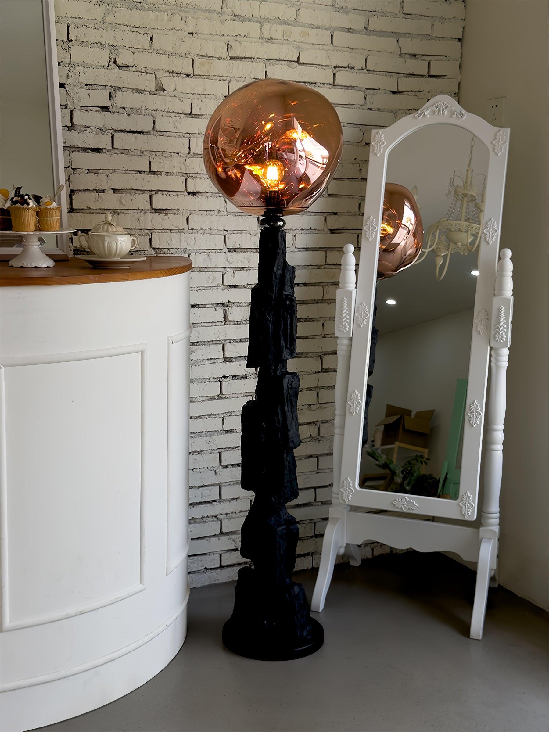 Charcoal Lava Floor Light, Floor Lamp, detail 3