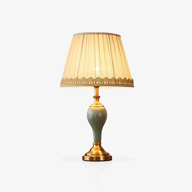 Chaslyn Desk Light, Bedside Table Lamp, Brass, ∅ 13″ x H 22.8″