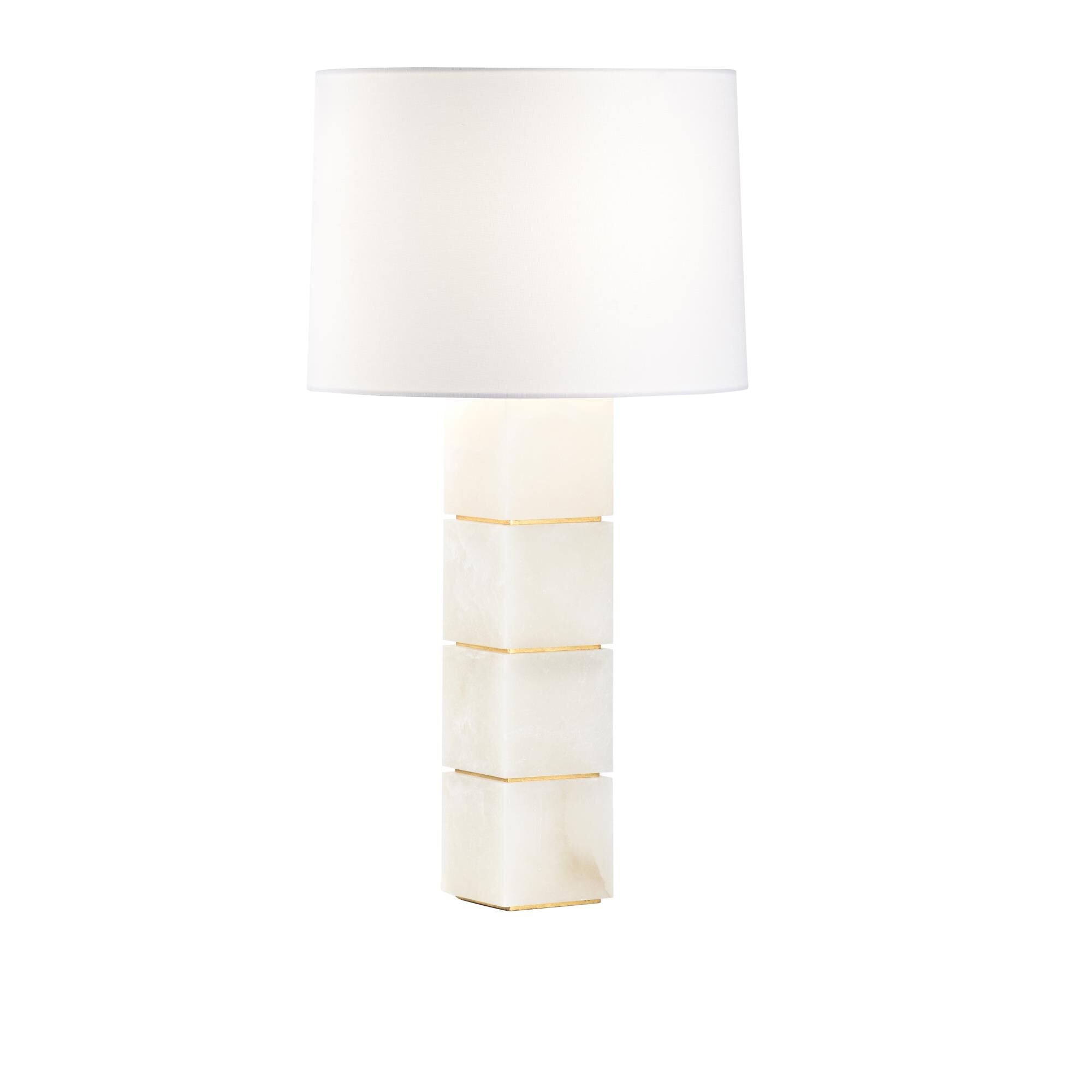 Chelsea House Elizabeth Wicker Stacked Alabaster 31 Inch Table Light, Bedside Table Lamp, Height: 31.8 Inches