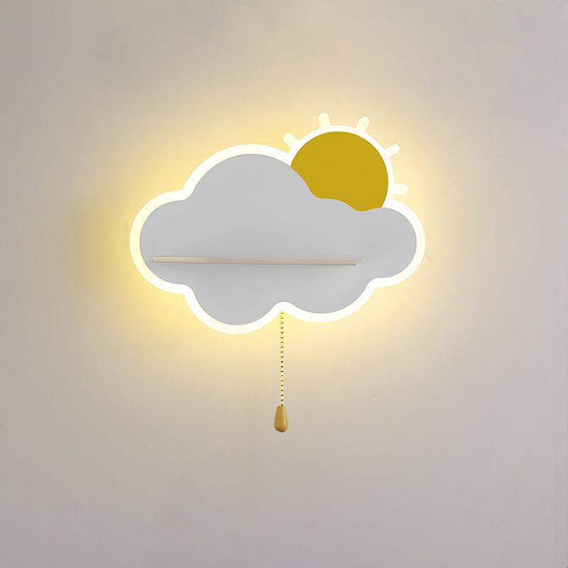 Child Cloud Wall Light, Bedroom Wall Sconce, Metal, Dia 26.5cm x H 15cm