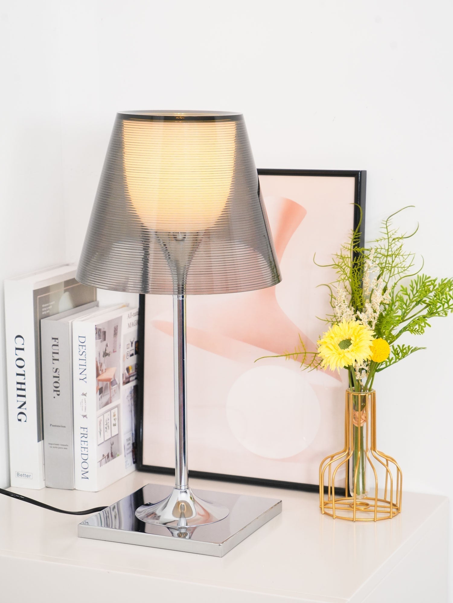 Chrome Prism Table Light, Bedside Table Lamp, detail 5