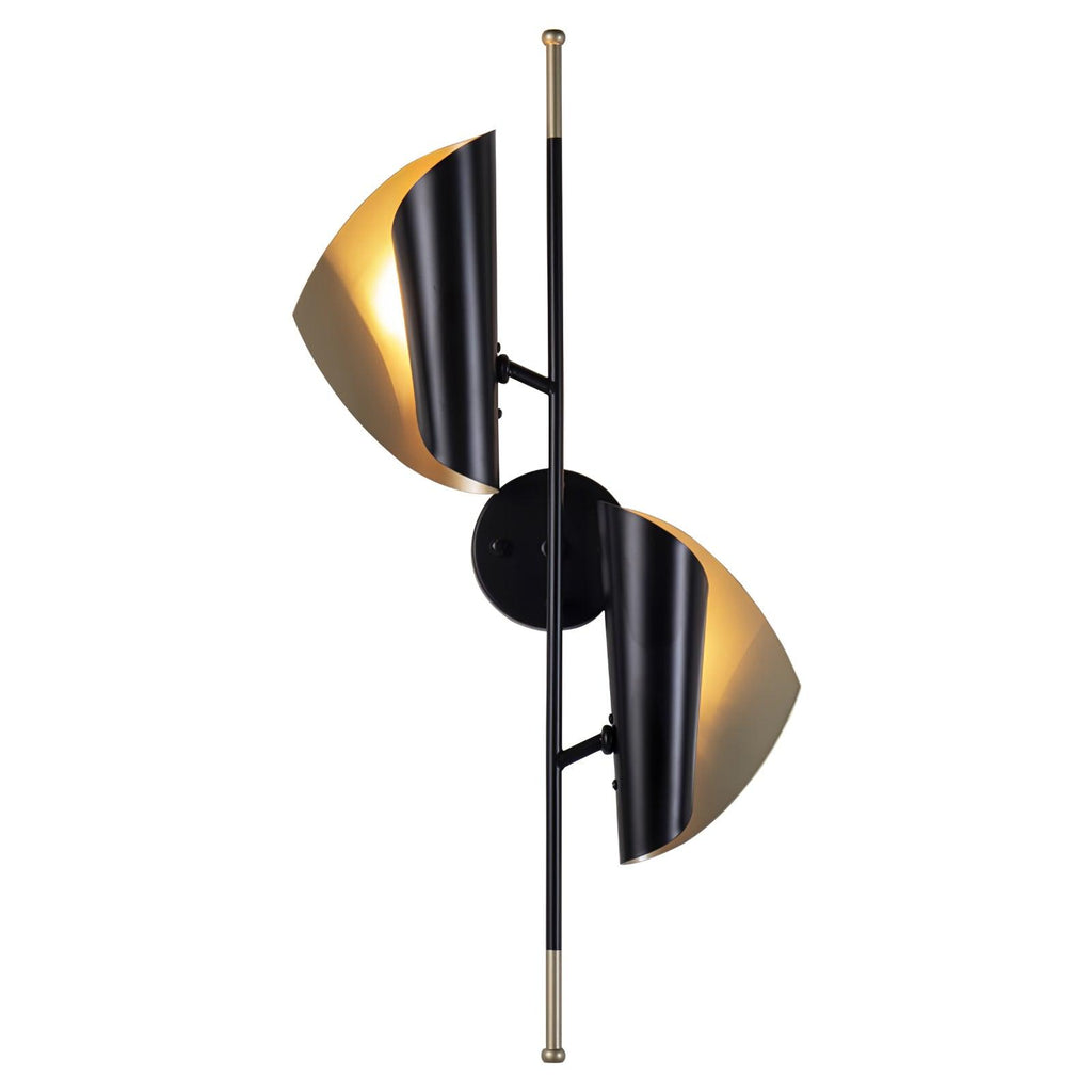 Cigale Double Wall Light, Hardwired Wall Sconce, Metal, W 36cm x H 76cm