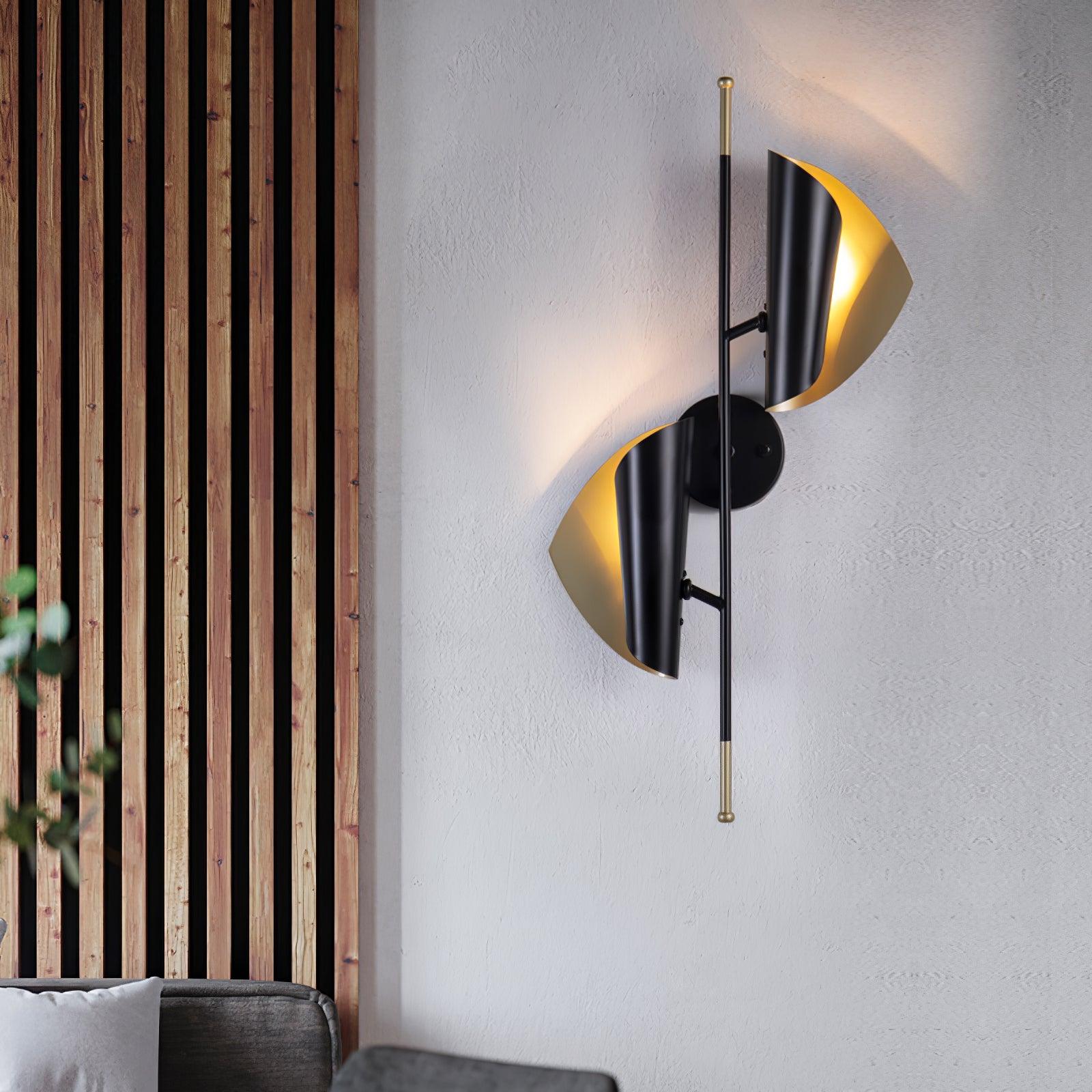 Cigale Double Wall Light, Hardwired Wall Sconce, detail 3