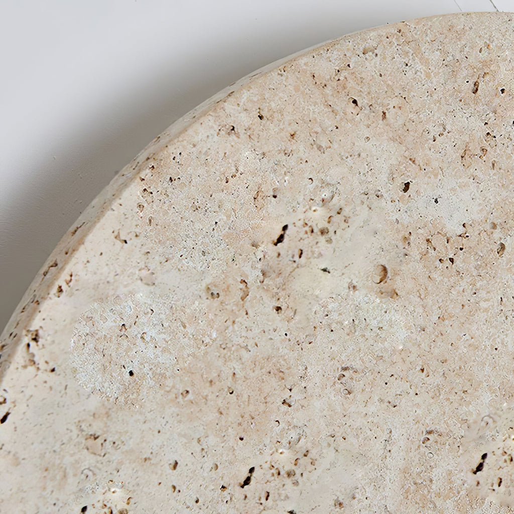 Circle Travertine Wall Light, Hardwired Wall Sconce, detail 9