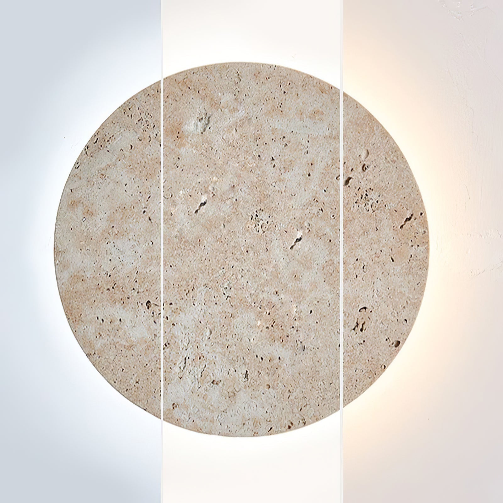 Circle Travertine Wall Light, Hardwired Wall Sconce, detail 10