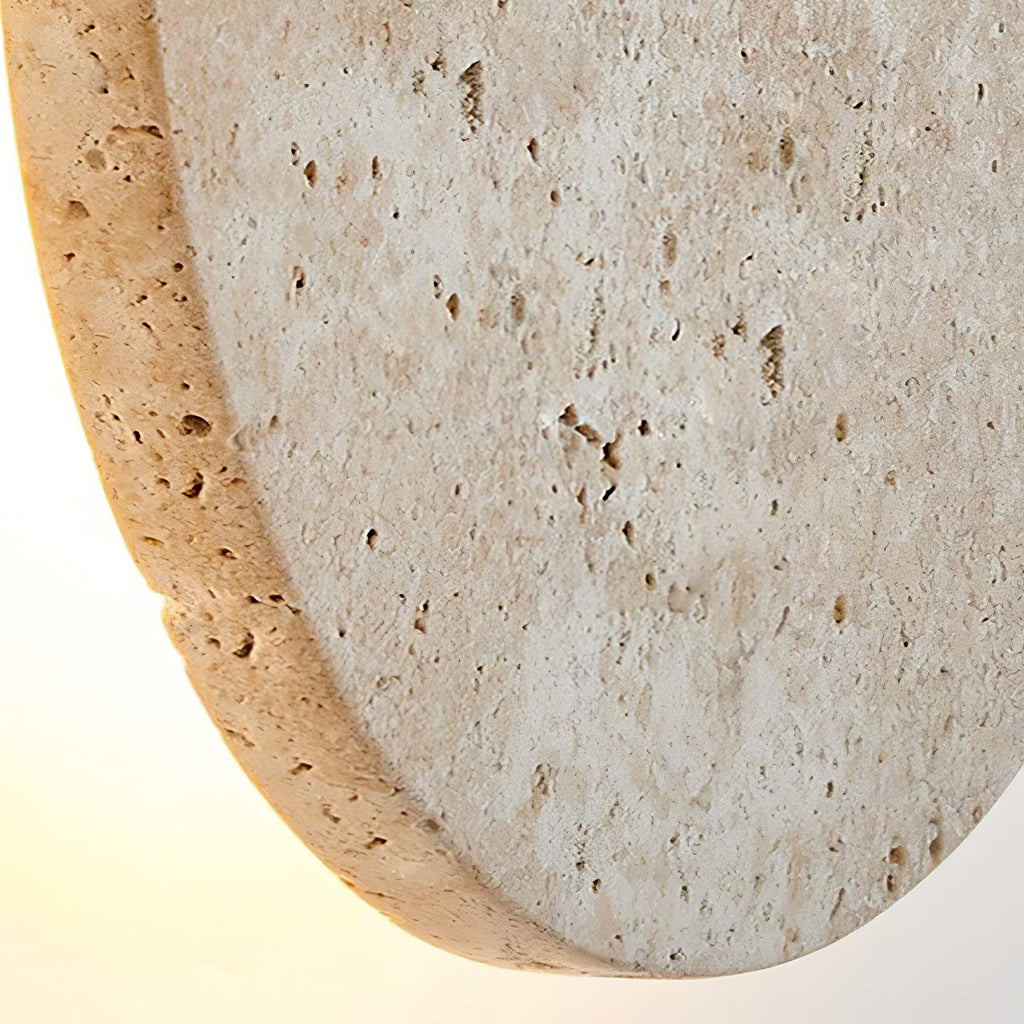 Circle Travertine Wall Light, Hardwired Wall Sconce, detail 12