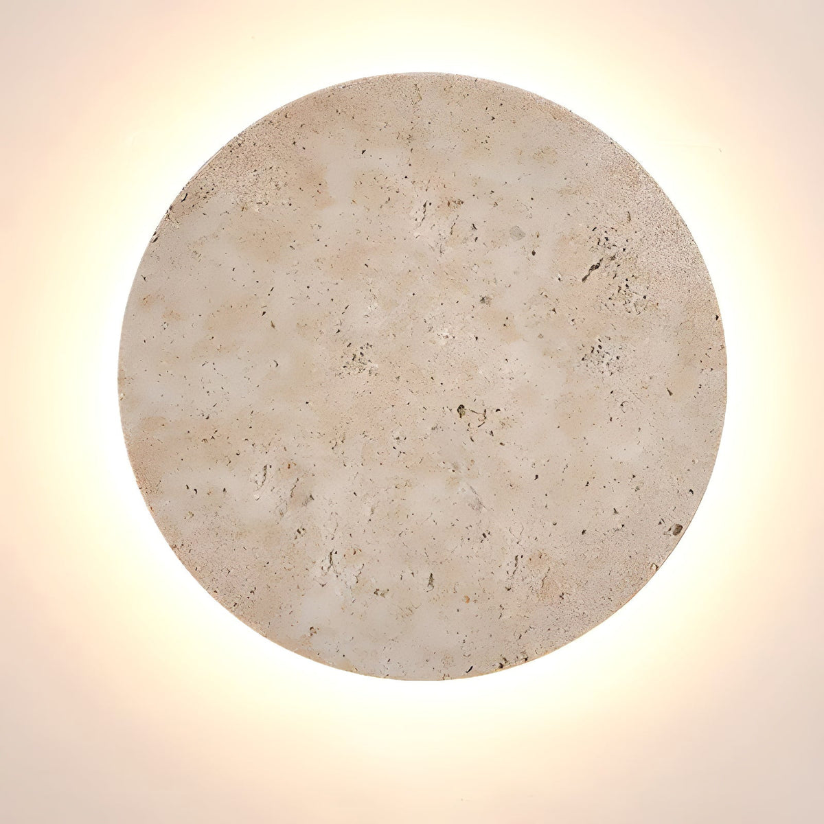 Circle Travertine Wall Light, Hardwired Wall Sconce, detail 6