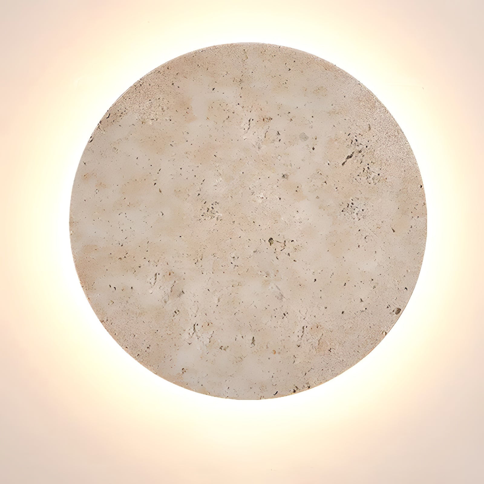 Circle Travertine Wall Light, Hardwired Wall Sconce, detail 6