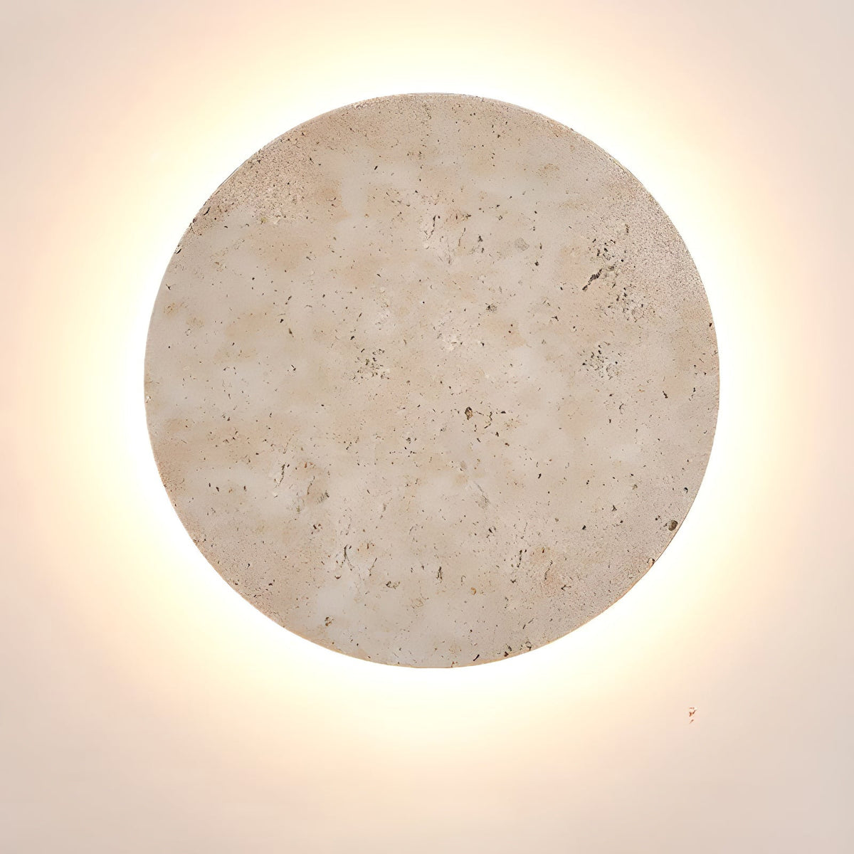 Circle Travertine Wall Light, Hardwired Wall Sconce, detail 8
