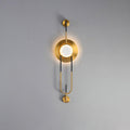 Circular Marble Wall Light - Dia 20cm x H 56cm Metal, Hardwired Wall Sconce