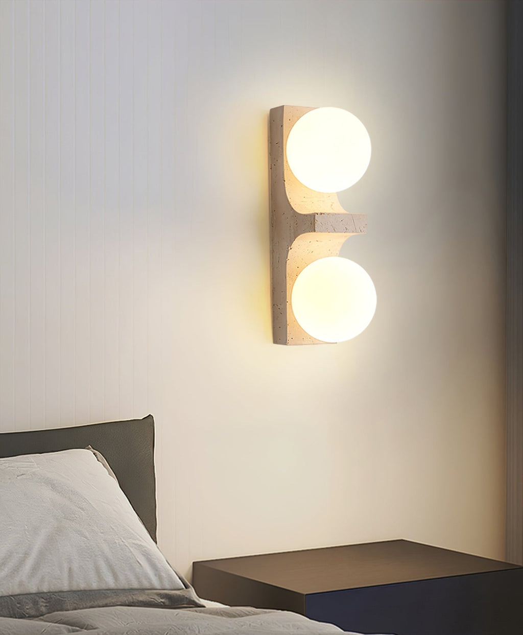 Cirra Travertine Wall Light, Hardwired Wall Sconce, detail 9