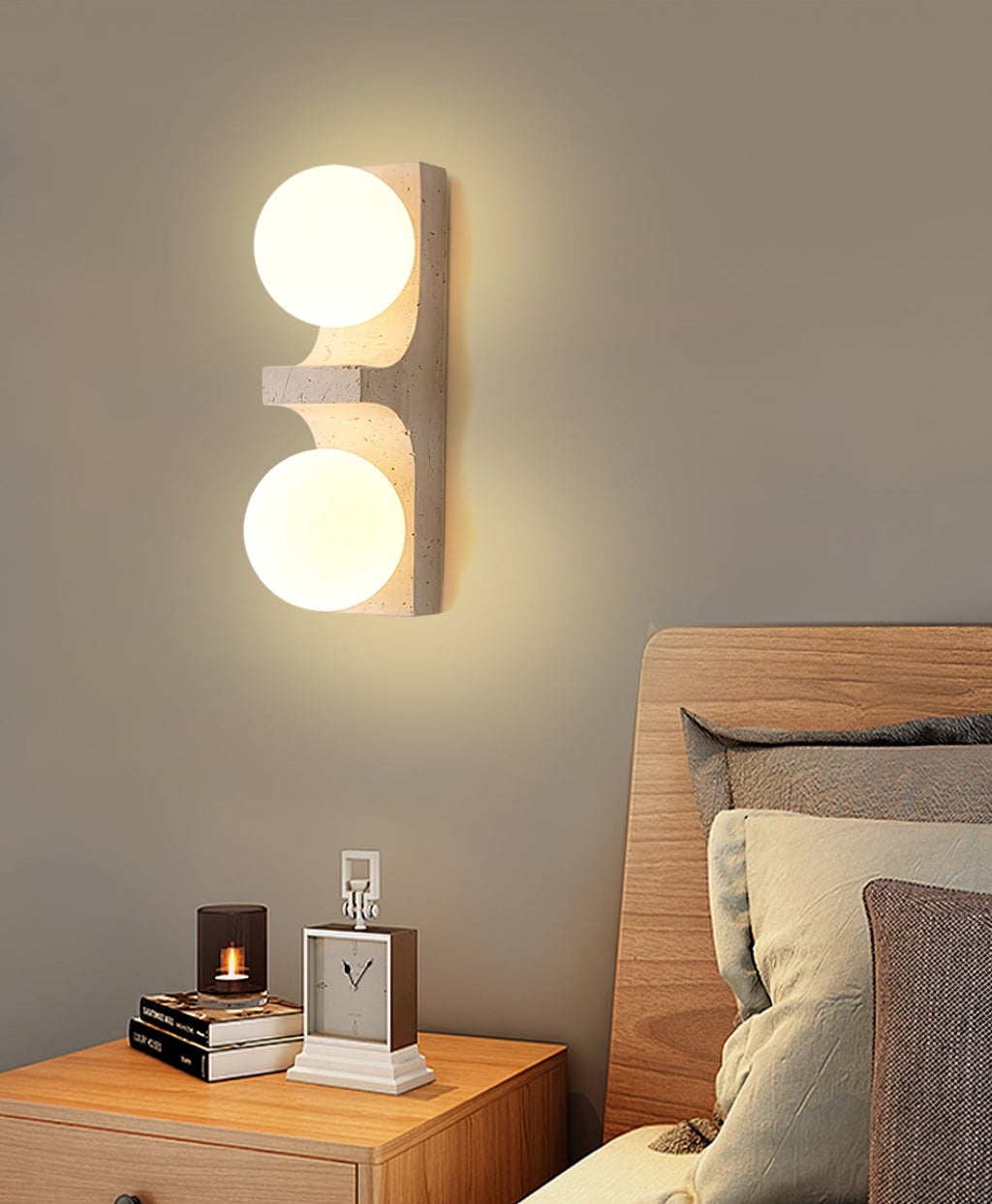 Cirra Travertine Wall Light, Hardwired Wall Sconce, detail 10