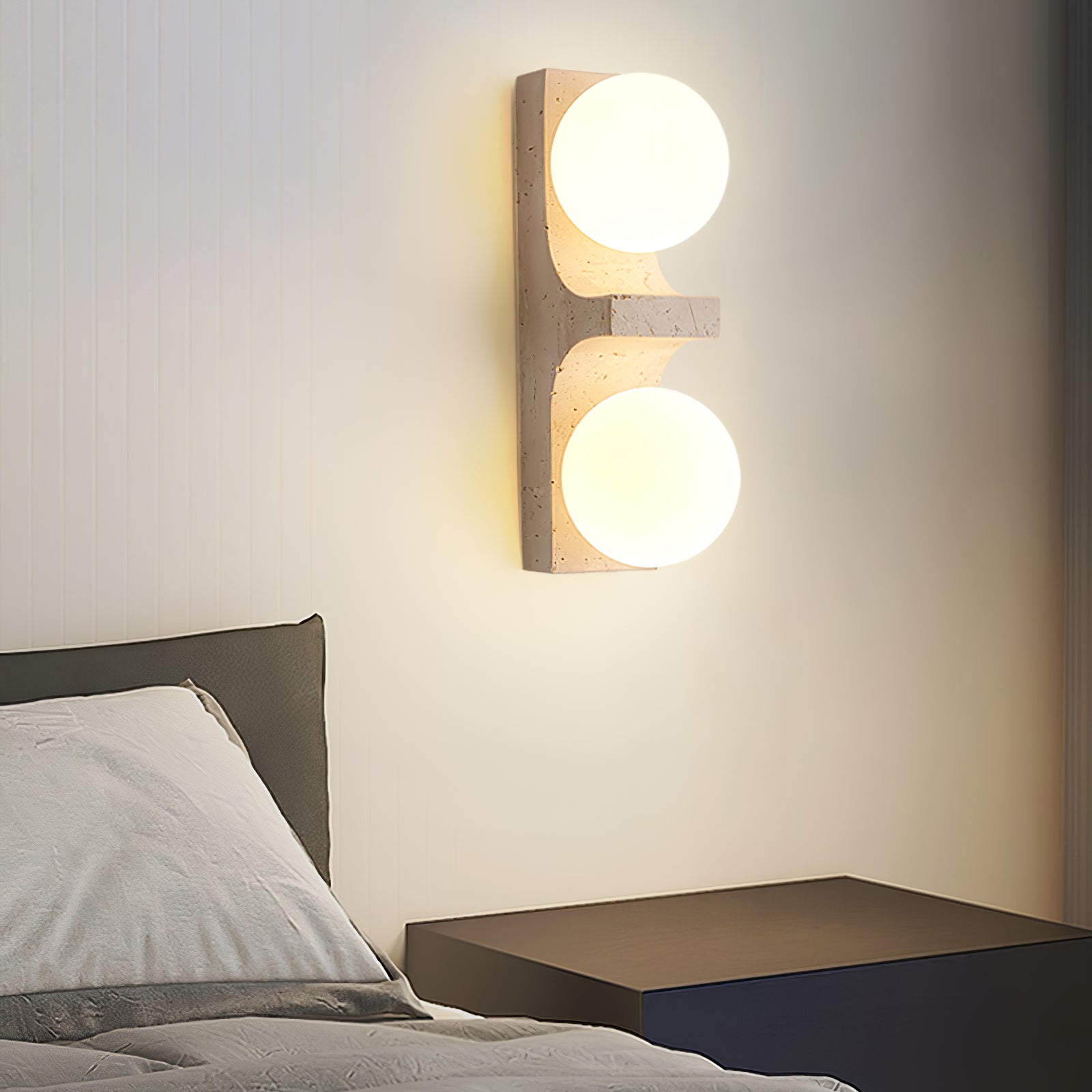 Cirra Travertine Wall Light, Hardwired Wall Sconce, detail 4